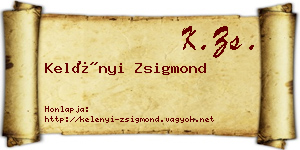 Kelényi Zsigmond névjegykártya